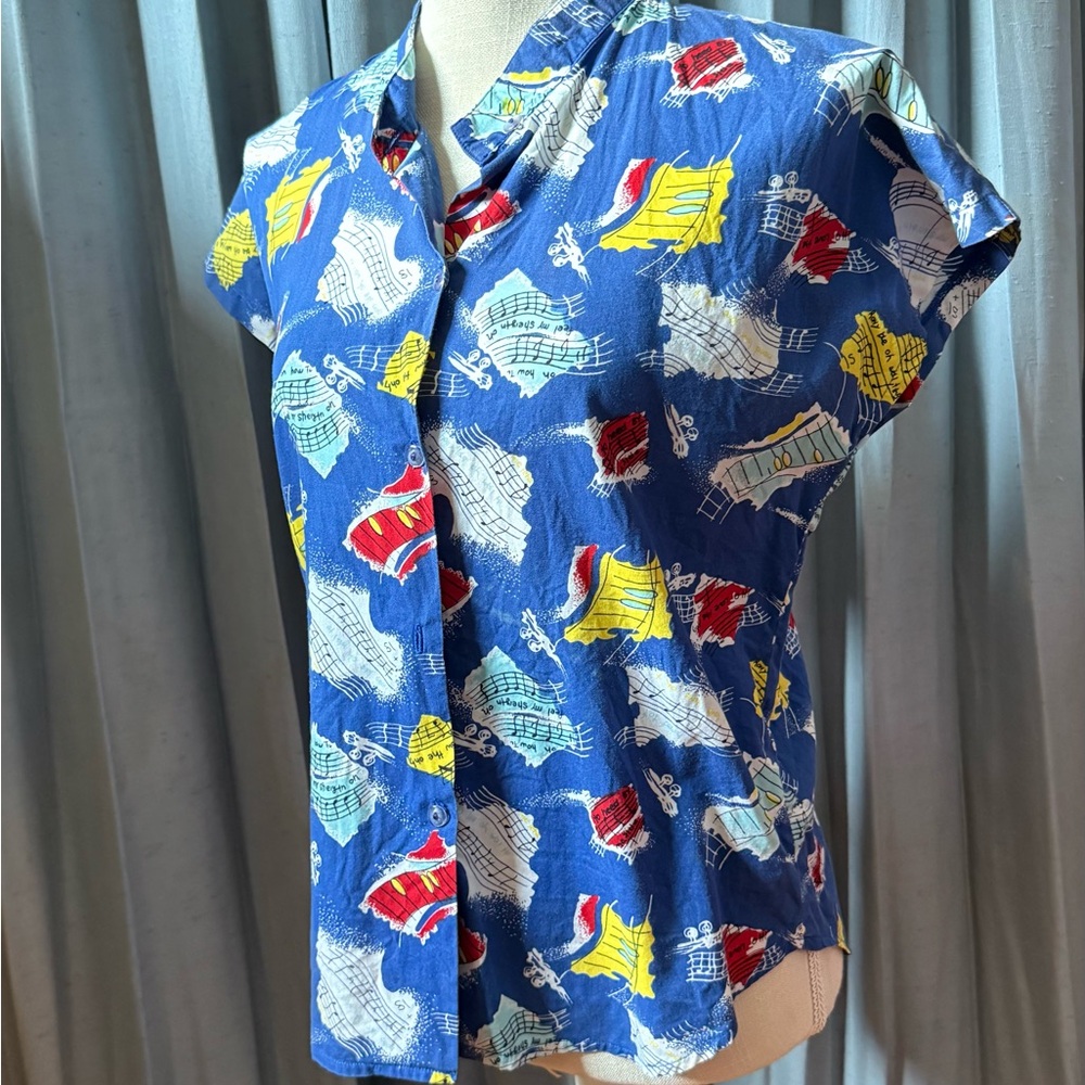 Colorful Graphic Button-Up Shirt